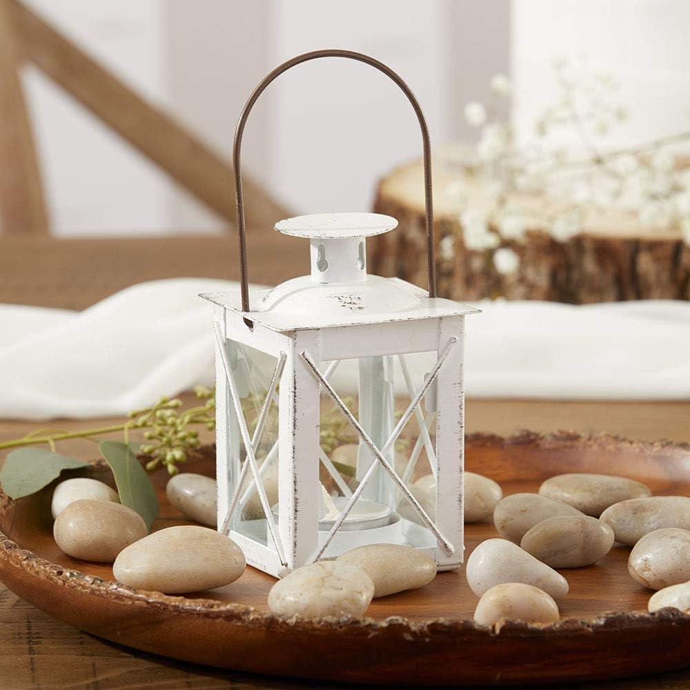 imageKate Aspen Rustic Shelf Decor Luminous Vintage Tea Light Votive Candle Holders Metal Mini Decorative Lantern Distressed WhiteDistressed White  Small