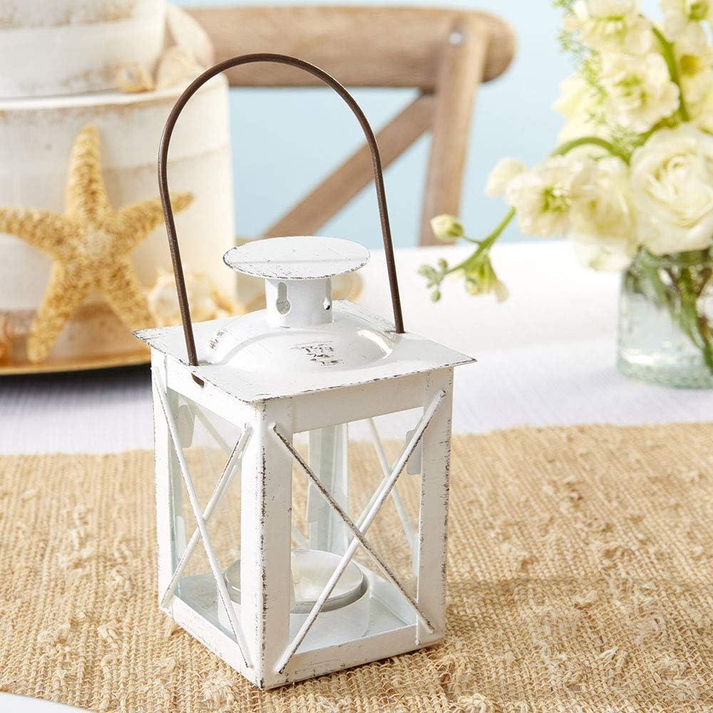 imageKate Aspen Rustic Shelf Decor Luminous Vintage Tea Light Votive Candle Holders Metal Mini Decorative Lantern Distressed WhiteDistressed White  Small