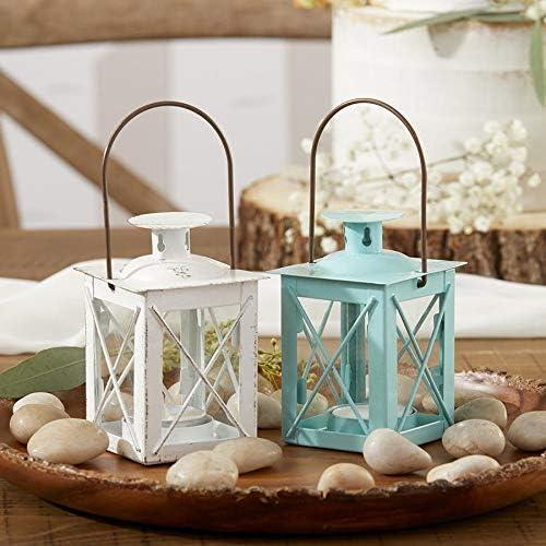 imageKate Aspen Rustic Shelf Decor Luminous Vintage Tea Light Votive Candle Holders Metal Mini Decorative Lantern Distressed WhiteDistressed White