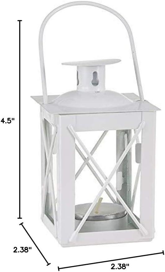 imageKate Aspen Rustic Shelf Decor Luminous Vintage Tea Light Votive Candle Holders Metal Mini Decorative Lantern Distressed WhiteWhite  Small