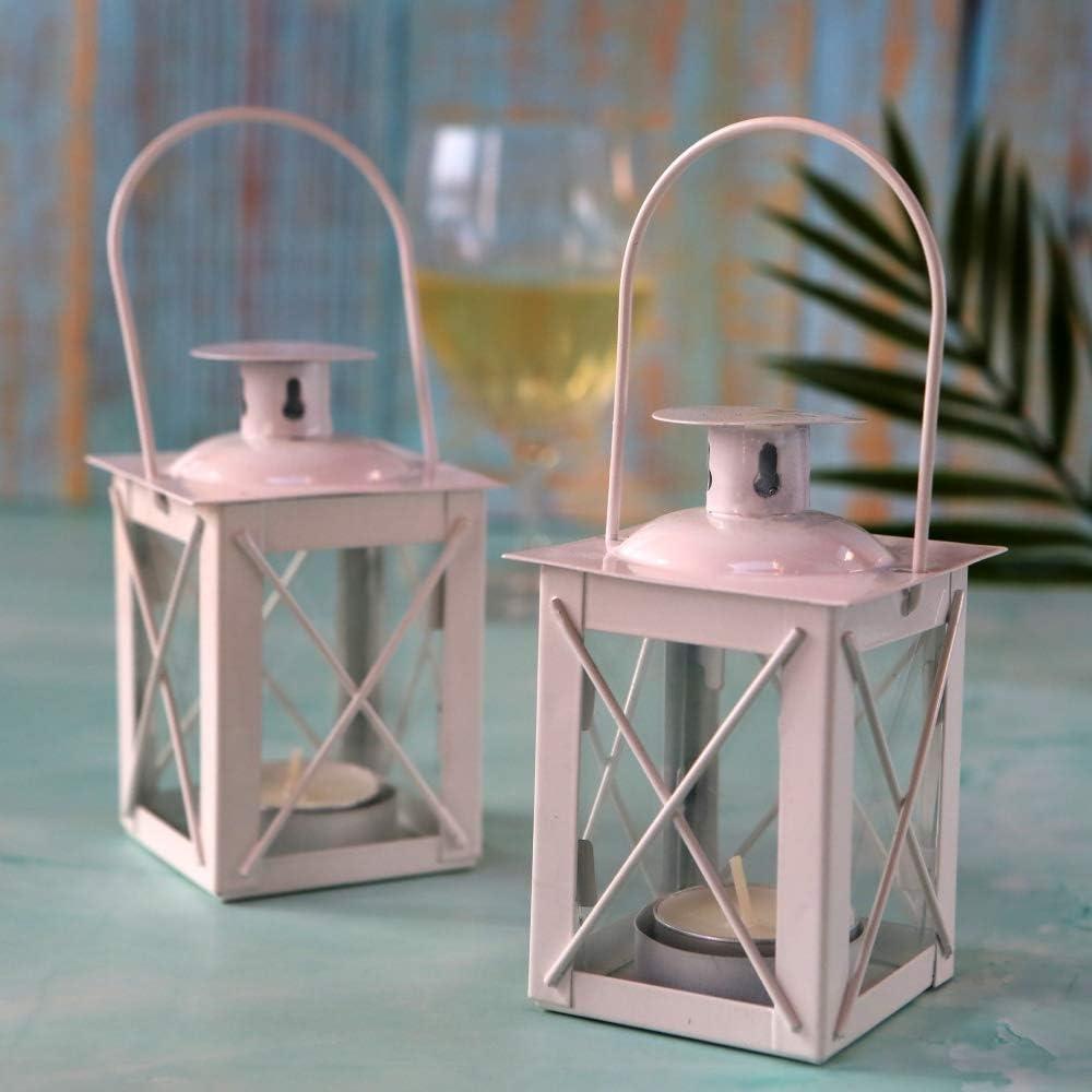 imageKate Aspen Rustic Shelf Decor Luminous Vintage Tea Light Votive Candle Holders Metal Mini Decorative Lantern Distressed WhiteWhite  Small