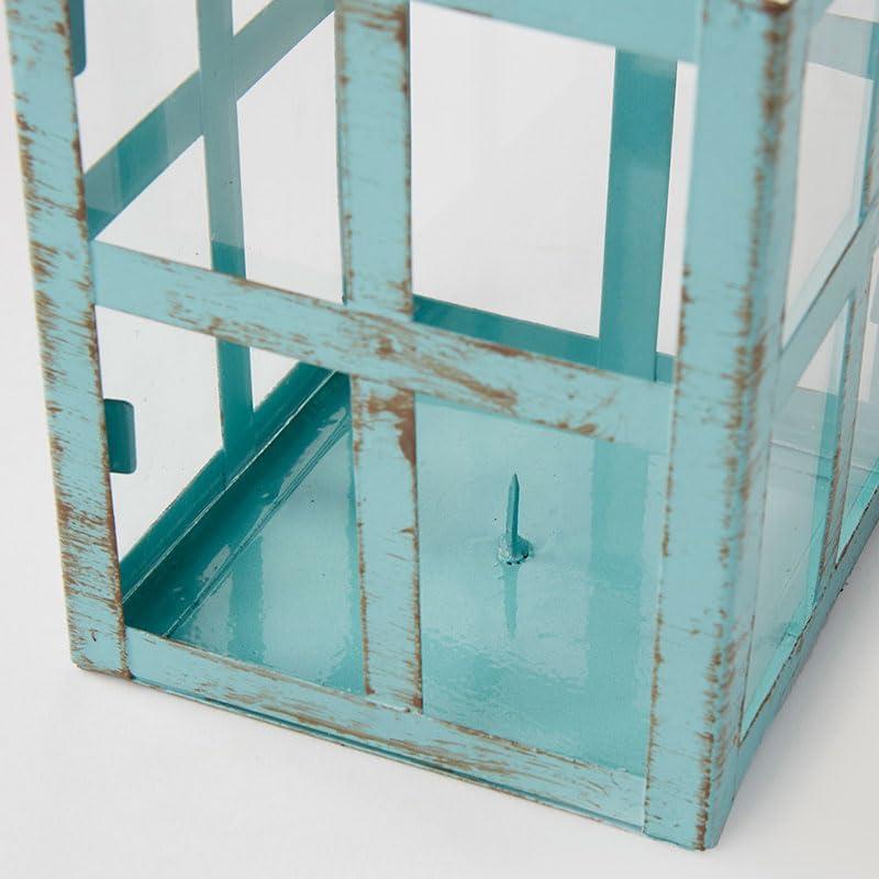 imageKate Aspen Vintage Distressed Decorative Lantern Blue Extra Large Pack of 1105 Inch Blue Decorative Lantern