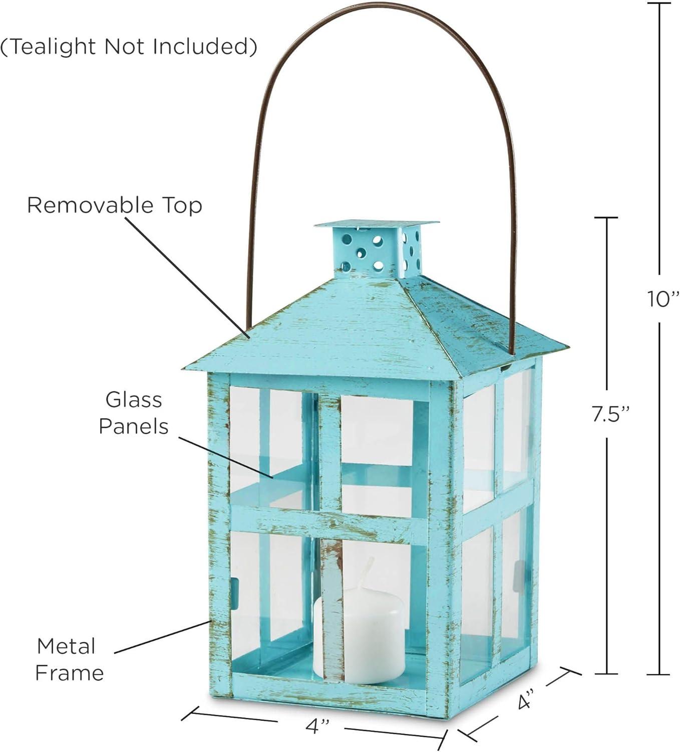imageKate Aspen Vintage Distressed Decorative Lantern Blue Extra Large Pack of 1105 Inch Blue Decorative Lantern