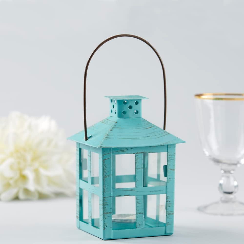 imageKate Aspen Vintage Distressed Decorative Lantern Blue Extra Large Pack of 15 Inch Blue Decorative Lantern