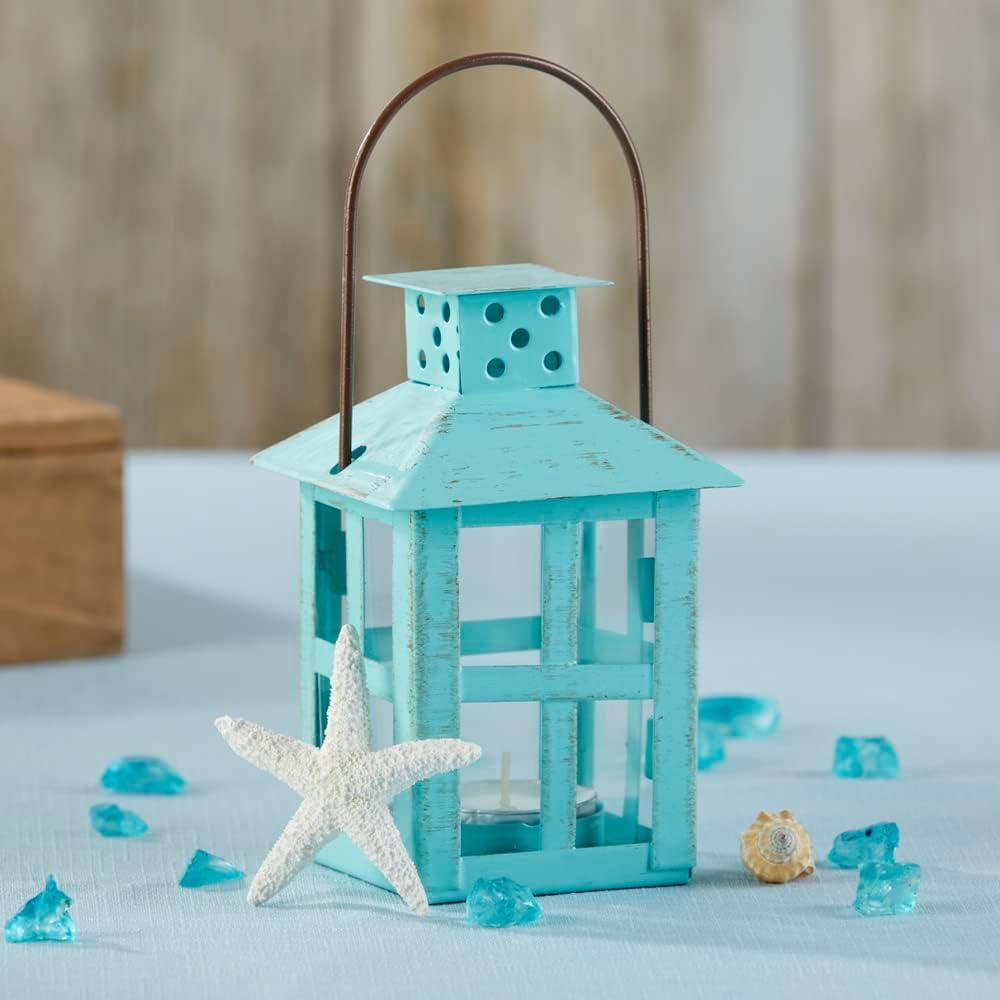 imageKate Aspen Vintage Distressed Decorative Lantern Blue Extra Large Pack of 15 Inch Blue Decorative Lantern