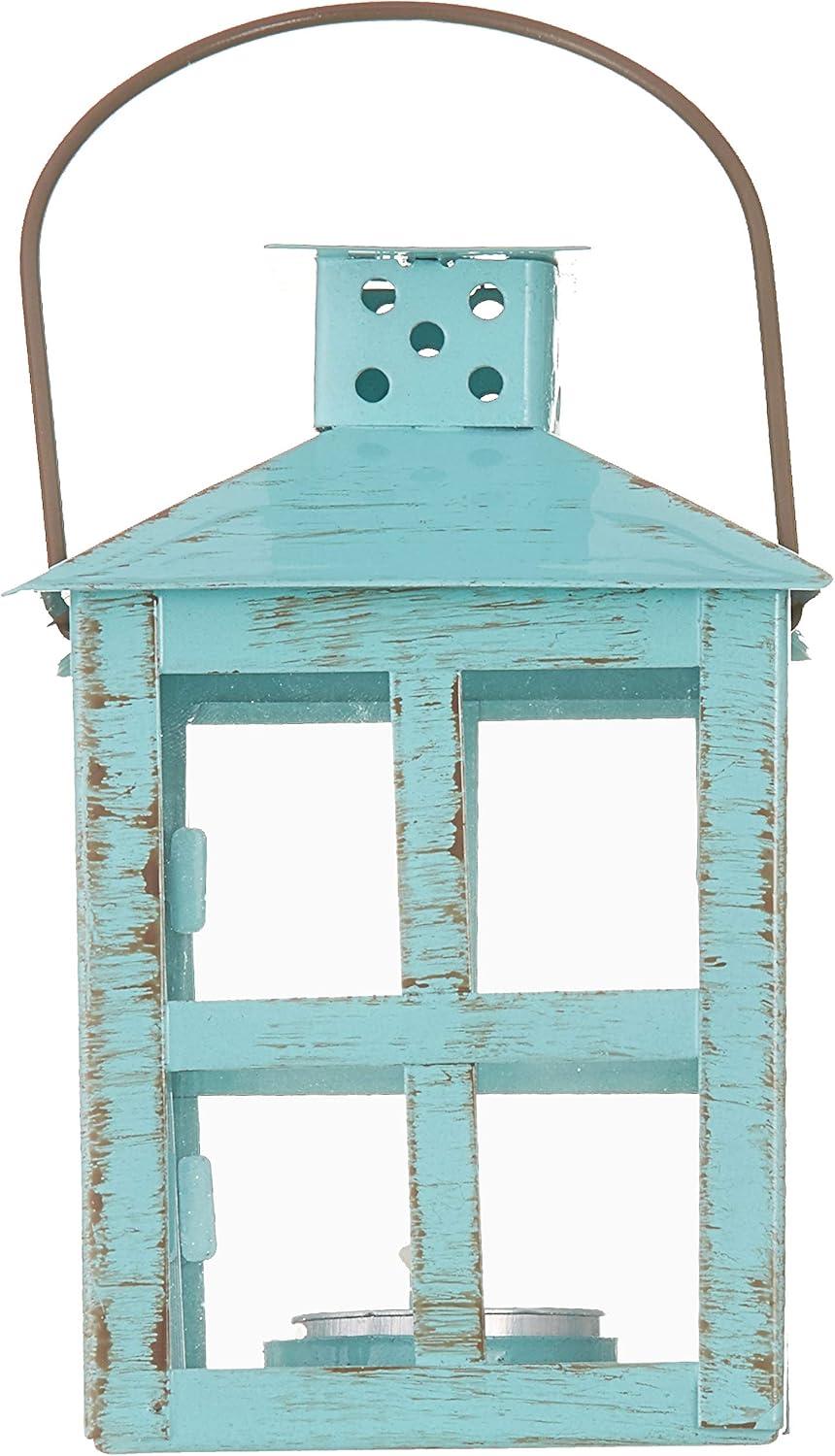 imageKate Aspen Vintage Distressed Decorative Lantern Blue Extra Large Pack of 16 Inch Blue Decorative Lantern