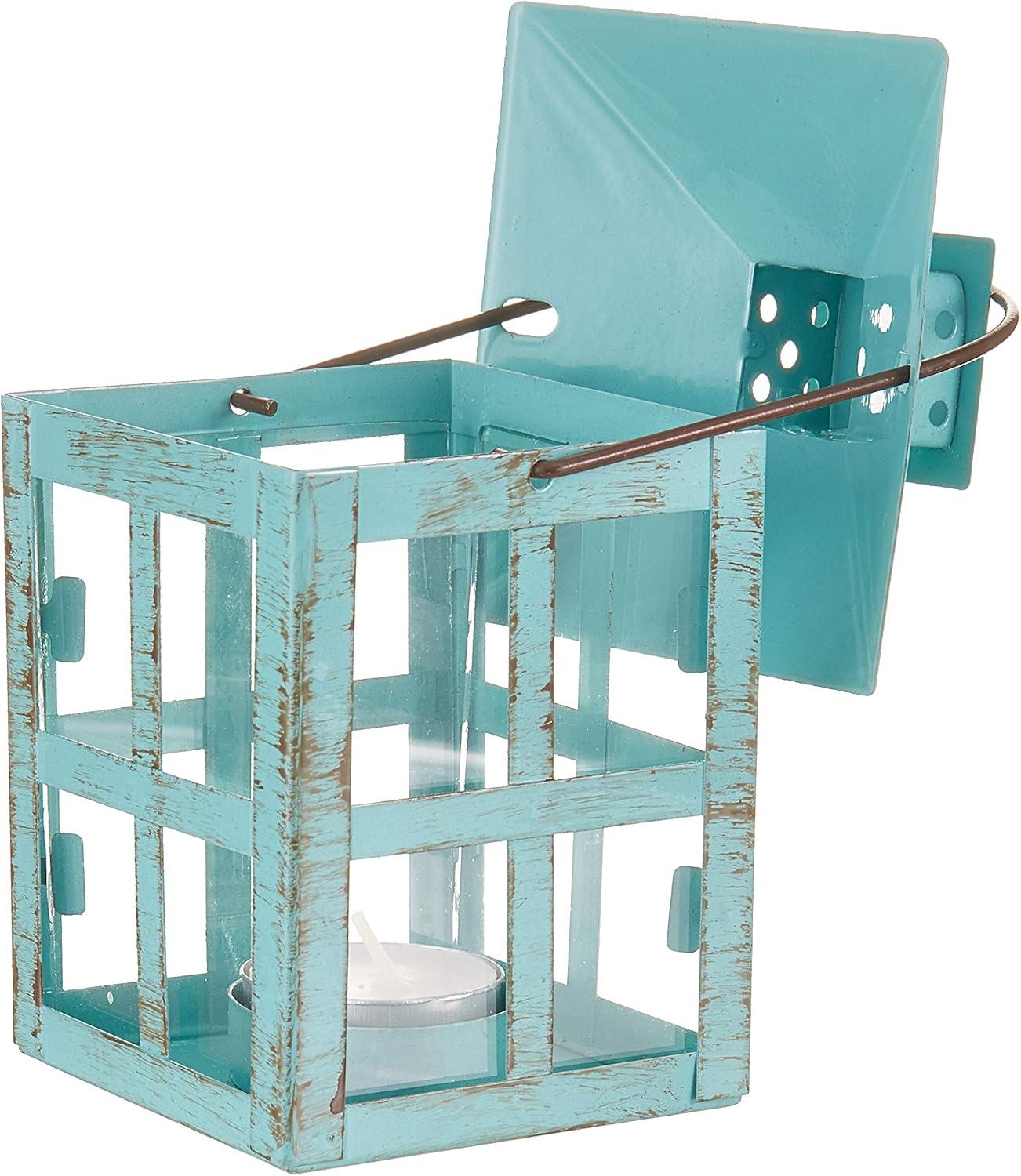 imageKate Aspen Vintage Distressed Decorative Lantern Blue Extra Large Pack of 16 Inch Blue Decorative Lantern