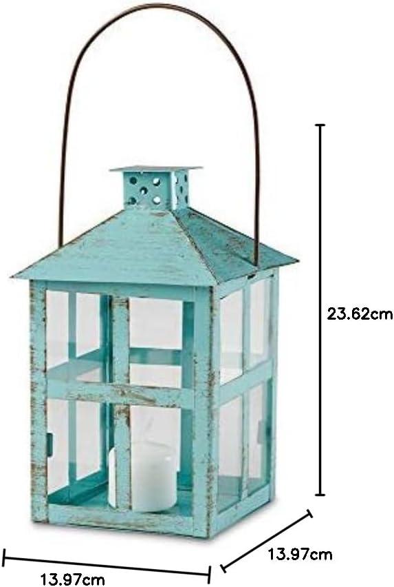 imageKate Aspen Vintage Distressed Decorative Lantern Blue Extra Large Pack of 175 Inch Blue Decorative Lantern