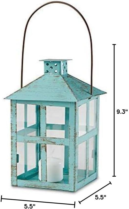 imageKate Aspen Vintage Distressed Decorative Lantern Blue Extra Large Pack of 175 Inch Blue Decorative Lantern