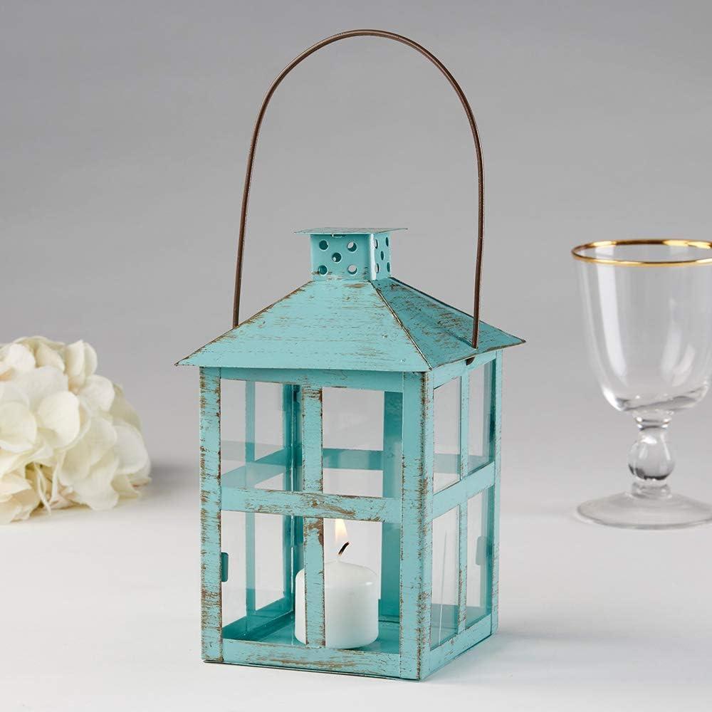 imageKate Aspen Vintage Distressed Decorative Lantern Blue Extra Large Pack of 175 Inch Blue Decorative Lantern