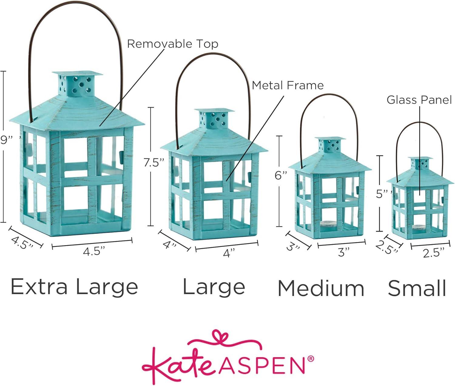 imageKate Aspen Vintage Distressed Decorative Lantern Blue Extra Large Pack of 1Small