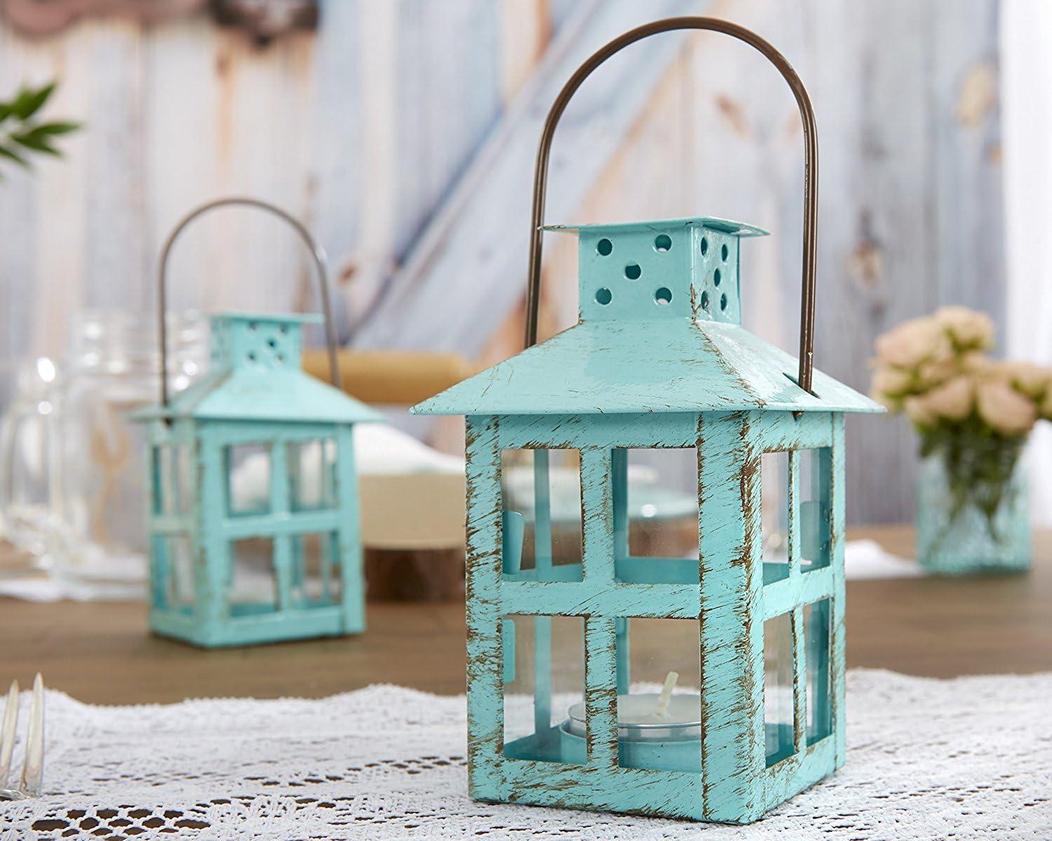 imageKate Aspen Vintage Distressed Decorative Lantern Blue Extra Large Pack of 1Small