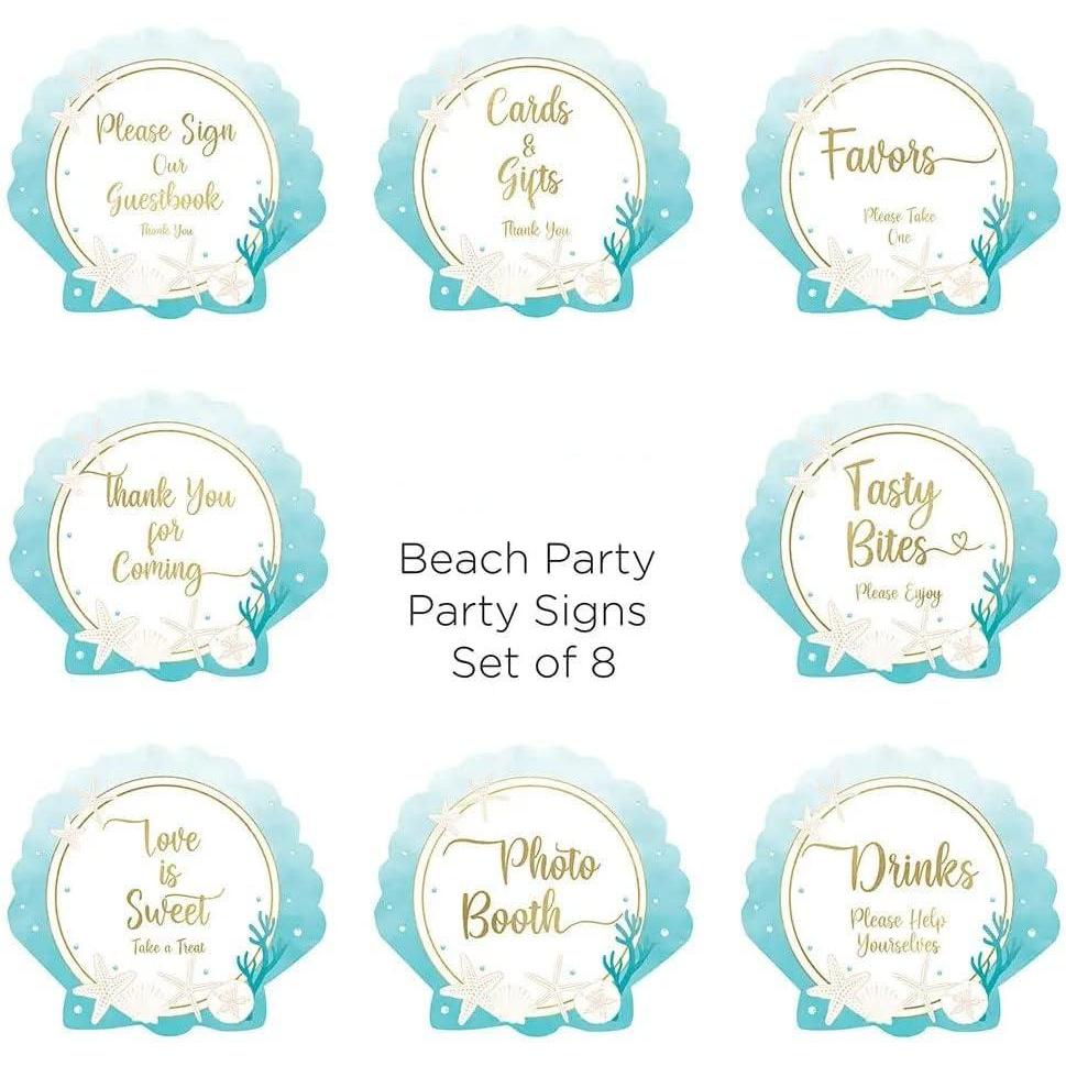 imageKate Aspen Beach Party 7 in Decorative Premium Paper Plates 350 GSM weight Set of 16  Perfect for Bridal Showers and WeddingsParty Dcor Kit