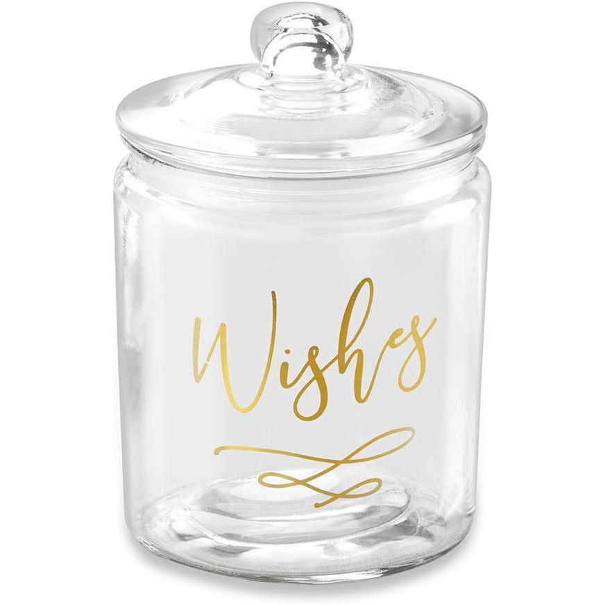 imageKate Aspen Iridescent Baby Shower Decorations Wishes For The Baby Jar with 50 Heart Shaped Advice Cards Guest Book Iridescent Decor Oh BabyClassic Wish Jar