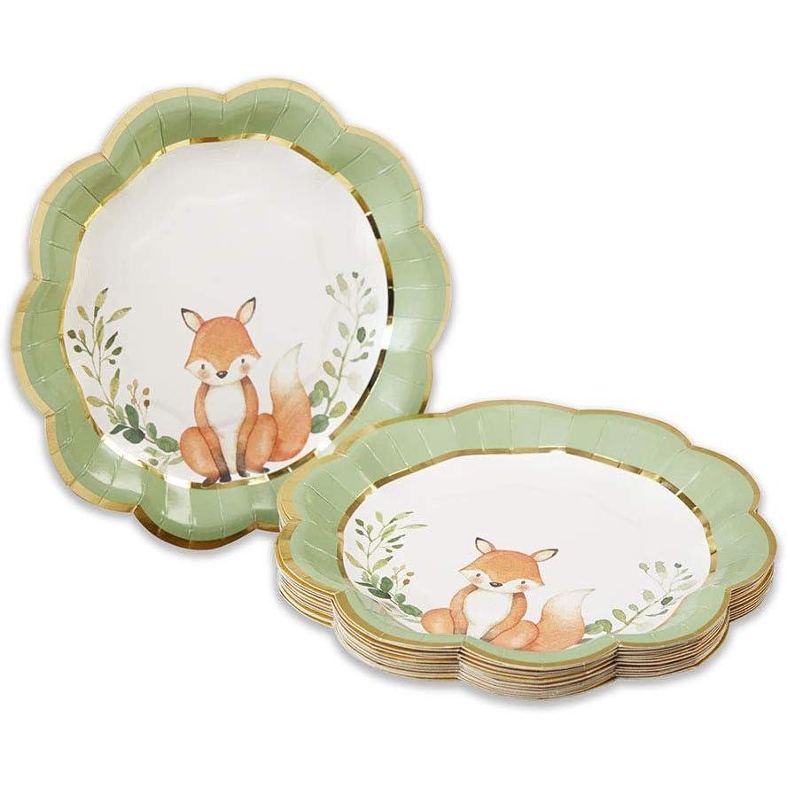 imageKate Aspen Sage Green Party Decorations Eucalyptus Floral Print 7 in Decorative Premium Paper Plates 350 GSM weight Set of 16  Perfect for Greenery Baby Shower ampamp Bridal ShowersWoodland Baby