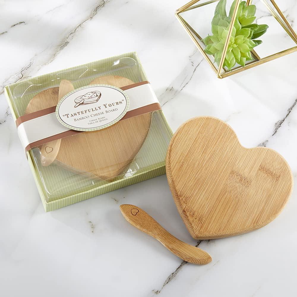 imageKate Aspen Tastefully Yours HeartShaped Bamboo Cheese Board Miniature Cutting Board Sage GreenBrown 45quot H x 5quot W One SizeHeartShaped Cheese Board