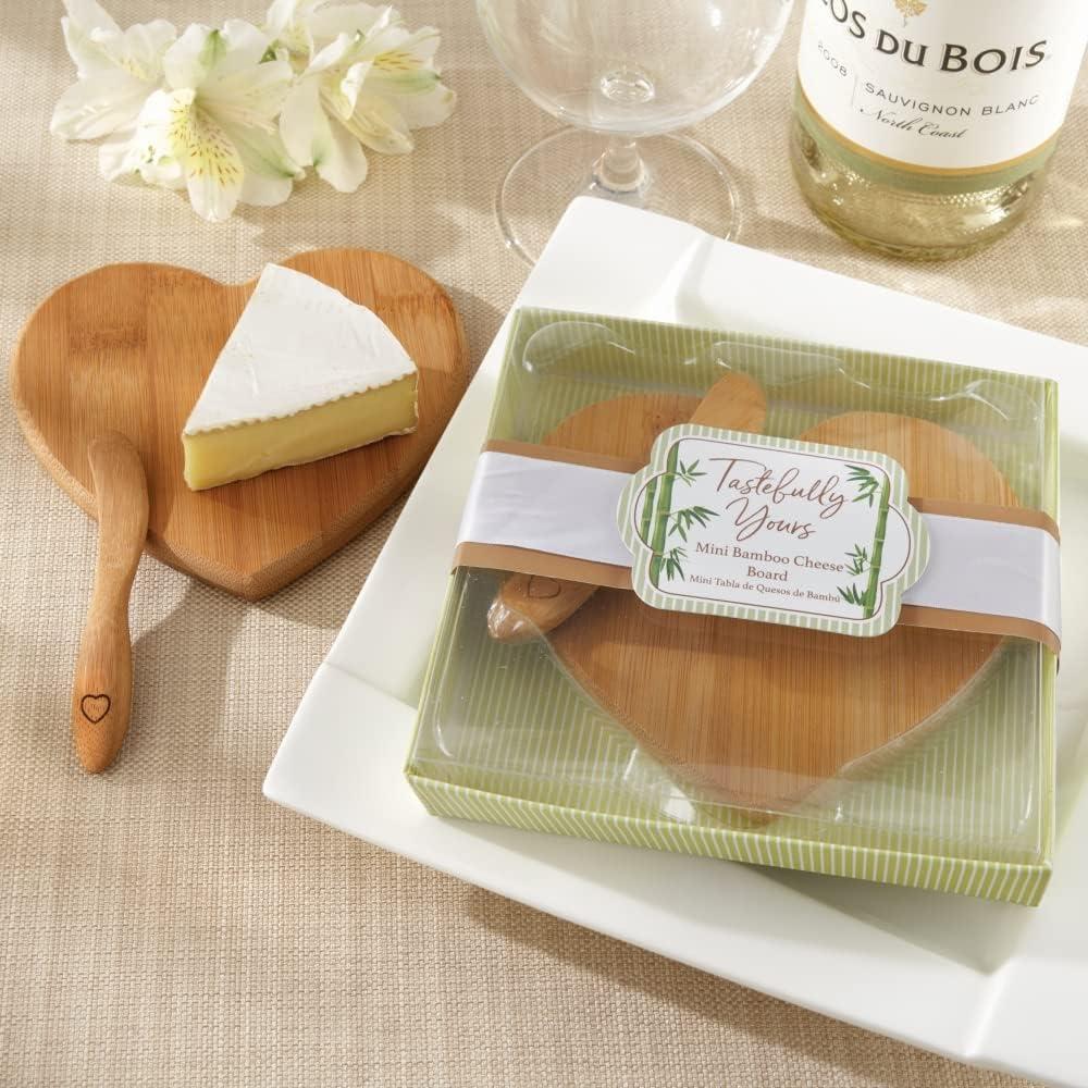 imageKate Aspen Tastefully Yours HeartShaped Bamboo Cheese Board Miniature Cutting Board Sage GreenBrown 45quot H x 5quot W One SizeHeartShaped Cheese Board 2022 Version