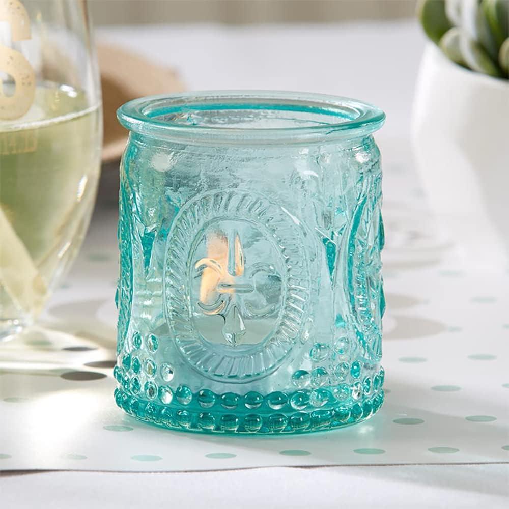 imageKate Aspen Vintage Blue Glass Tealight Holder  Set of 8Blue