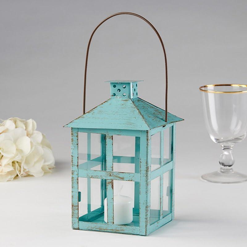 imageKate Aspen Vintage Distressed Decorative Lantern Blue Extra Large Pack of 1105 Inch Blue Decorative Lantern