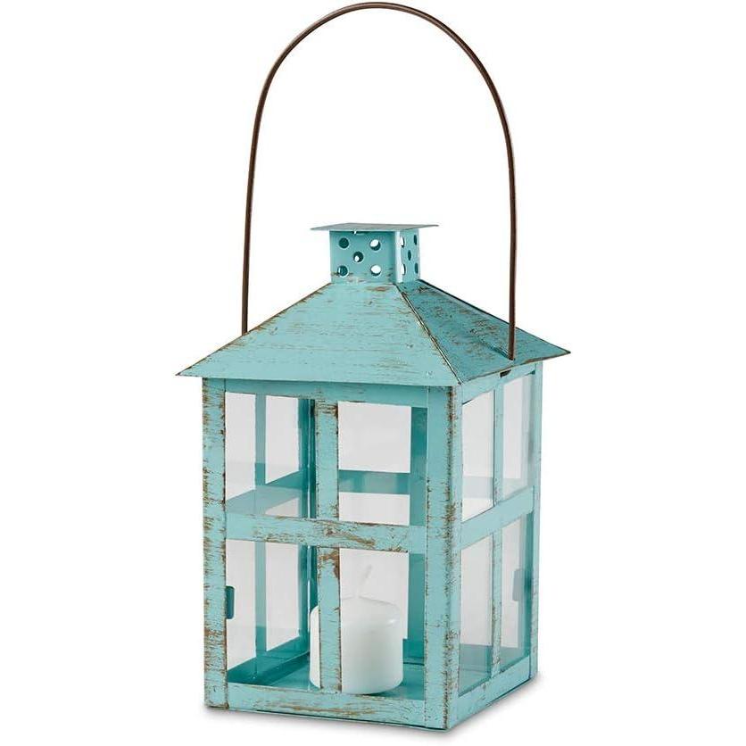 imageKate Aspen Vintage Distressed Decorative Lantern Blue Extra Large Pack of 175 Inch Blue Decorative Lantern
