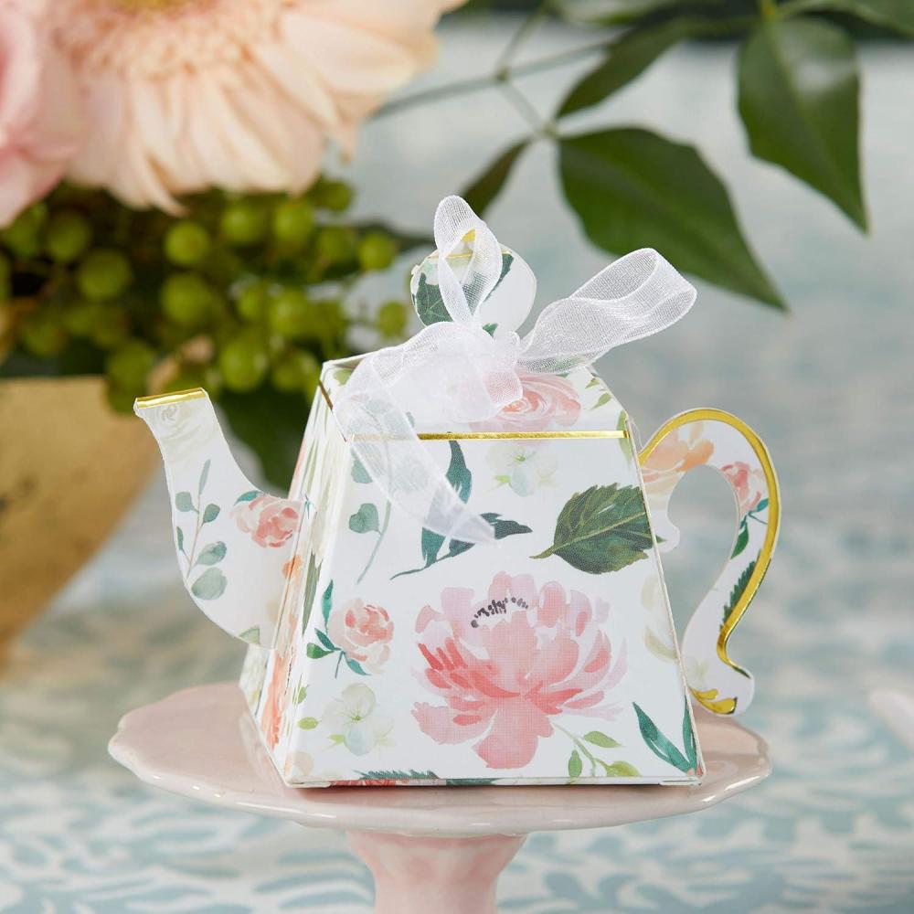 imageKate Aspen Vintage Floral Tea Party Teapot Favor Boxes Set of 24  Perfect for Wedding Favors For Guests Bridal Showers Brunches Baby Showers BirthdaysFloral