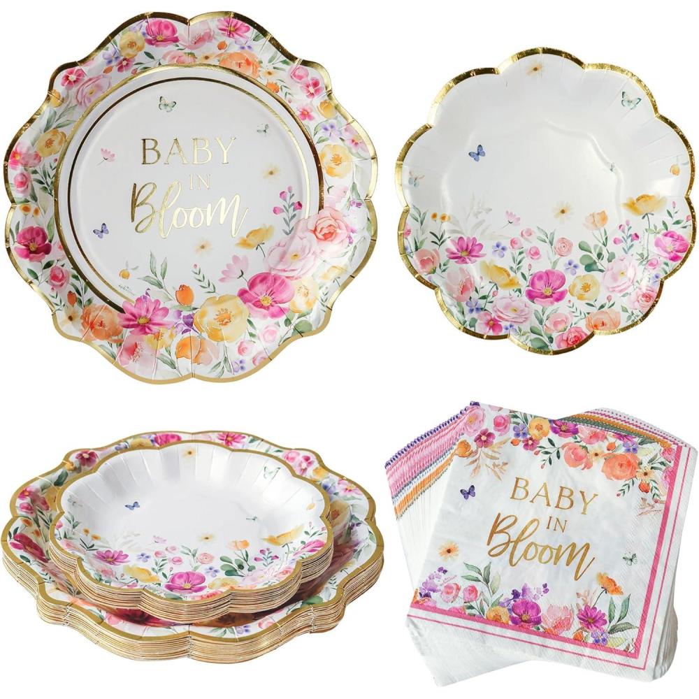 imageKate Aspen We Can Bearly Wait Baby Shower Plates and Napkins Party Decorations Plates ampamp Napkins Adorable ampamp Classic Teddy Bear Baby Shower 62 Piece  16 GuestsBaby In Bloom