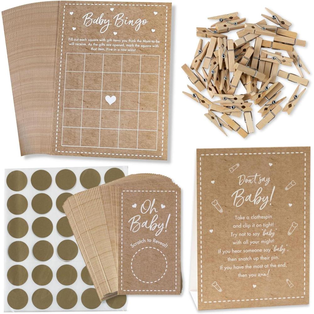 imageKate Aspen Woodland Baby One Size Shower Advice Card ampamp Game Set of 50Kraft Baby Shower Game Set