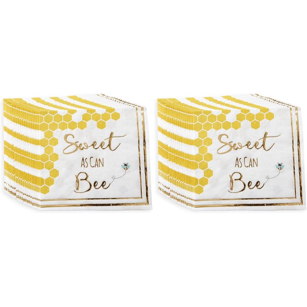 imageKate Aspen Woodland Baby Shower Decorative Paper Napkins Thick Decorative Dinner Napkins Luncheon Serveware 2 ply 30 Count Pack of 1Sweet as Can Bee