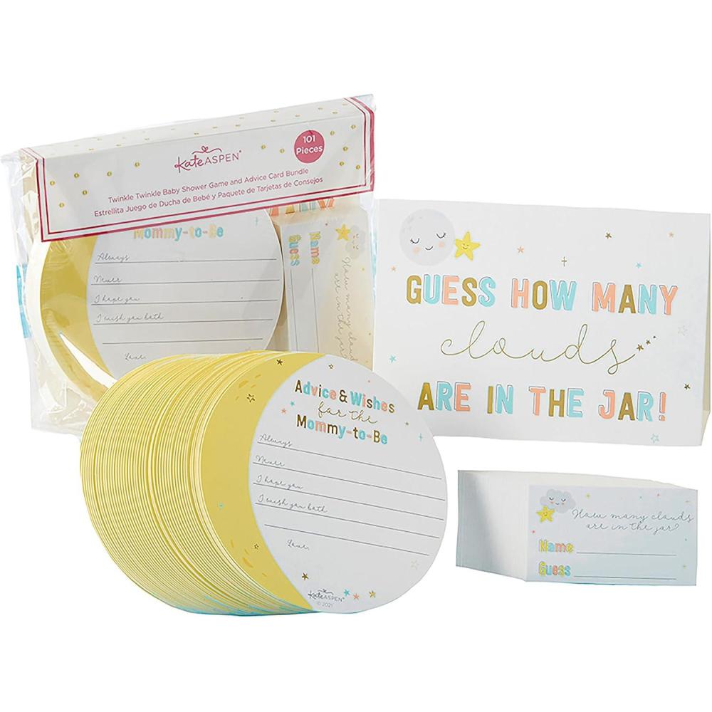 imageTwinkle Twinkle Baby Shower Party Kit  153 Pc Plates Napkins Invitations Cups ampamp Games for 16 GuestsAdvice Cards  Game