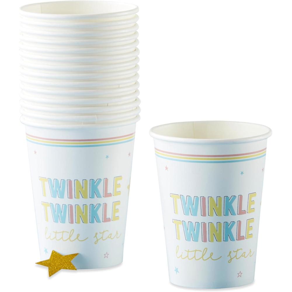 imageTwinkle Twinkle Baby Shower Party Kit  153 Pc Plates Napkins Invitations Cups ampamp Games for 16 GuestsPaper Cups