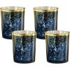 imageKate Aspen 20191NA Mercury Glass Tea Light Holder Set of 4 Deep BlueGold