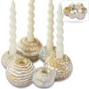 imageKate Aspen 2in1 Gold Candle Holder Centerpiece for 6 Candles  Tealight ampamp Taper Candle Holder Gold Table Decor for Dining Room Coffee Table Boho Rustic or Modern Home Decor
