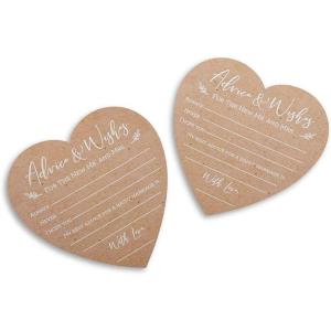 Kate Aspen 28441NA Bridal Shower Games, Ring Shaped Mad Libs Cards (Set of 50) Wedding Shower Game, Engagement Party, Bachelorette Party Game, Kraft, White(Heart)