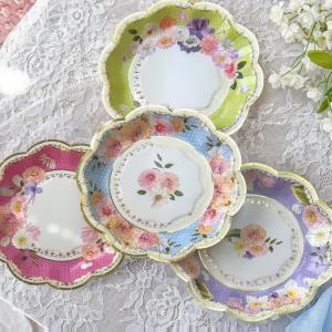 Kate Aspen 9 in. Premium Paper (Assorted Set of 16) Tea Party Decorations, One Size, 9 Inch Plates(7 inch Paper Plates (New Design))