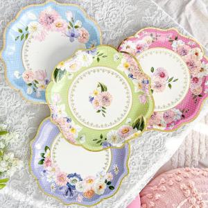 Kate Aspen 9 in. Premium Paper (Assorted Set of 16) Tea Party Decorations, One Size, 9 Inch Plates(9 Inch Paper Plates)