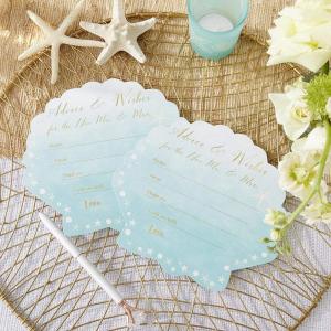 Kate Aspen Beach Party 7 in. Decorative Premium Paper Plates (350 GSM weight -Set of 16) – Perfect for Bridal Showers and Weddings(Advice Cards)