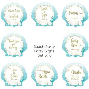 Kate Aspen Beach Party 7 in. Decorative Premium Paper Plates (350 GSM weight -Set of 16) – Perfect for Bridal Showers and Weddings(Party Décor Kit)