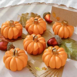 Kate Aspen Fall Decor Mini Gold Pumpkin Place Card Holder (Set of 6), Perfect for Thanksgiving Table Decor, Fall Themed Weddings, Bridal Brunches(Orange)