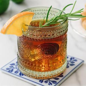 Kate Aspen Hobnail Beaded Floral Green Drinking Glasses Set of 6, (10 oz) Vintage Glassware Set Cocktail Glass Set, Juice Glass, Water Cups | Great Hostess Gift & Gift for New Home Owners(Green)