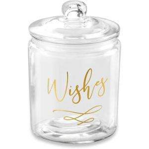 Kate Aspen Iridescent Baby Shower Decorations, Wishes For The Baby Jar with 50 Heart Shaped Advice Cards Guest Book, Iridescent Decor, Oh Baby(Classic Wish Jar)