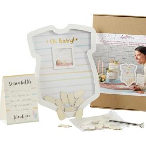Kate Aspen Oh Baby Sign, Baby Shower Guest Book Frame Guest Book Alternatives, Nursery Decor, Baby Shower Decorations(Onesie)
