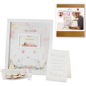 Kate Aspen Oh Baby Sign, Baby Shower Guest Book Frame Guest Book Alternatives, Nursery Decor, Baby Shower Decorations(Pink Elephant)