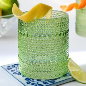 Kate Aspen Sage Green Hobnail Beaded Drinking Glasses Set of 6-10 oz Vintage Glassware Set Cocktail Glass Set, Juice Glass, Water Cups | Makes A Great Hostess Gift or Gift for New Home Owners(Sage Green)