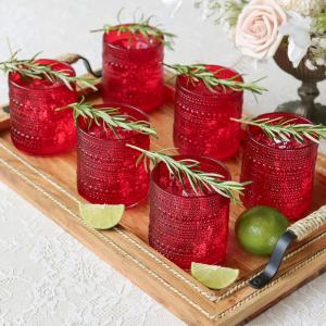 Kate Aspen Sage Green Hobnail Beaded Drinking Glasses Set of 6-10 oz Vintage Glassware Set Cocktail Glass Set, Juice Glass, Water Cups | Makes A Great Hostess Gift or Gift for New Home Owners(Red)