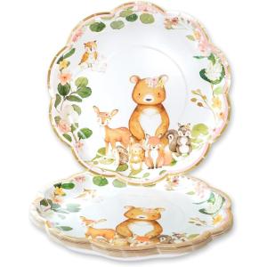 Kate Aspen Sage Green Party Decorations, Eucalyptus Floral Print 7 in. Decorative Premium Paper Plates (350 GSM weight -Set of 16) – Perfect for Greenery Baby Shower & Bridal Showers(9 in. Paper Plates)