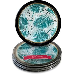 Kate Aspen Sage Green Party Decorations, Eucalyptus Floral Print 7 in. Decorative Premium Paper Plates (350 GSM weight -Set of 16) – Perfect for Greenery Baby Shower & Bridal Showers(Tropical Chic)