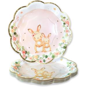 Kate Aspen Sage Green Party Decorations, Eucalyptus Floral Print 7 in. Decorative Premium Paper Plates (350 GSM weight -Set of 16) – Perfect for Greenery Baby Shower & Bridal Showers(7 in. Paper Plates)