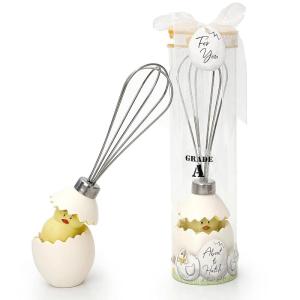 Kate Aspen Stainless-Steel Egg Whisk in Showcase Gift Box Baby Shower Favor, Silver/White(Silver/White)