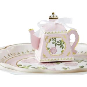 Kate Aspen, Tea Time Whimsy Collection, Teapot Tea Party Favor Box (Set of 24), One Size, Pink & Gold Foil (28592PK)