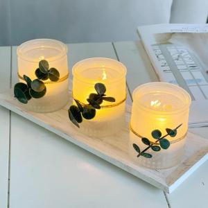 Kate Aspen Vintage Blue Glass Tealight & Votive Candle Holders (Set of 8), Farmhouse Decor, Room Decoration, Shelf Decor(Rustic Frosted)